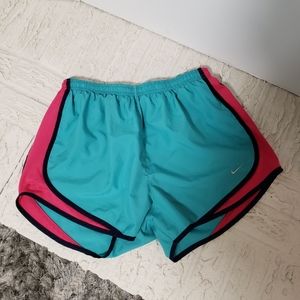 Nike Dri-Fit Torquoise and Pink Athletic Shorts M